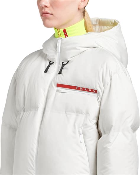 white prada puffer coat|conscious Prada puffer jacket.